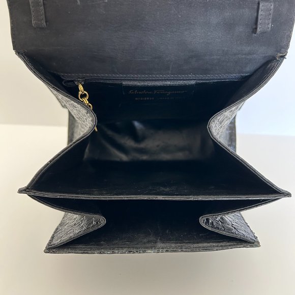 Salvatore Ferragamo Vintage Faux Lizard Shoulder Bag - Picture 10 of 14